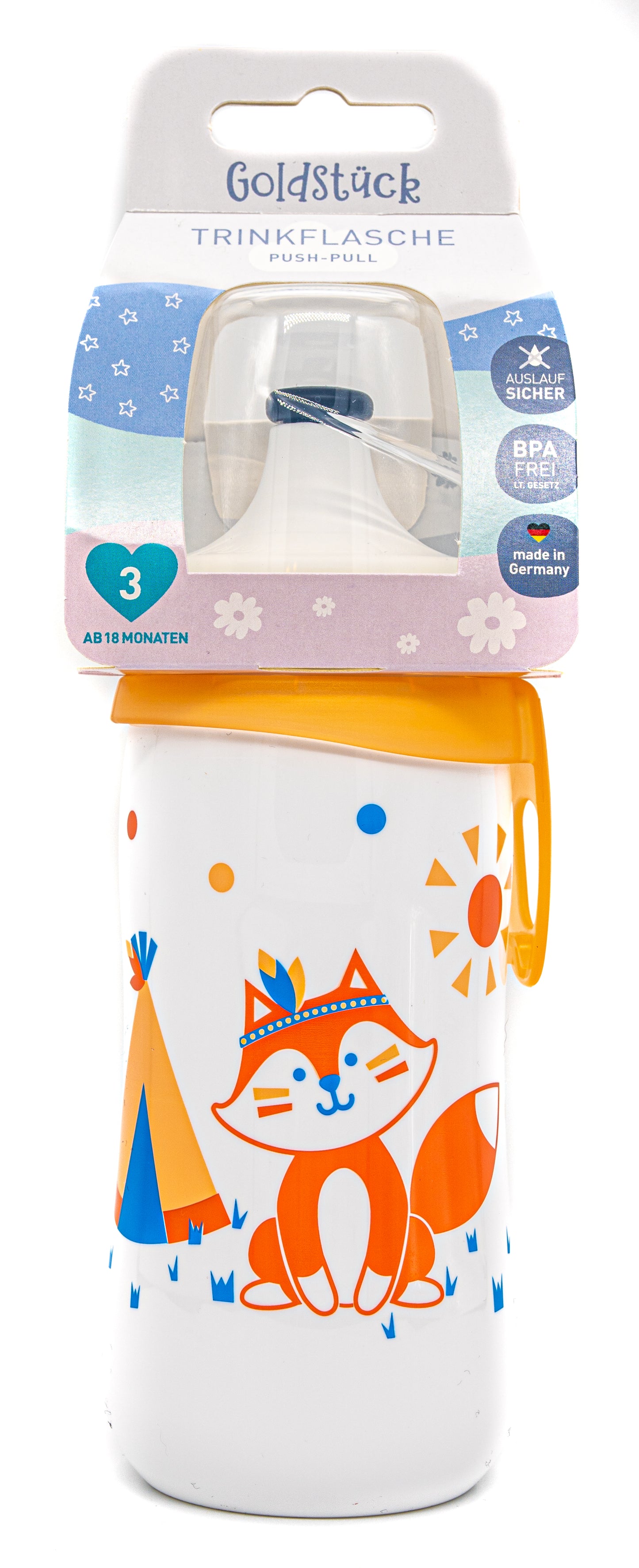 Goldstück Push Pull Lernflasche Fuchs 330ml