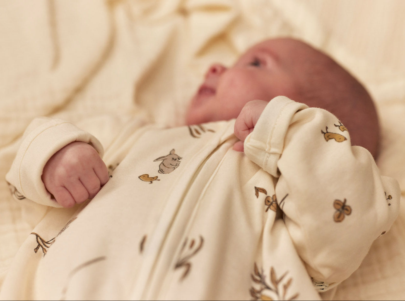 Jollein Baby Schlafsack Neugeborene mit abnehmbaren Ärmeln Jersey Rund 60cm – Riverside