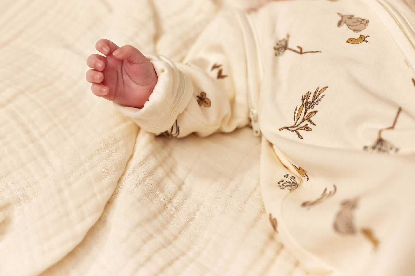 Jollein Baby Schlafsack Neugeborene mit abnehmbaren Ärmeln Jersey Rund 60cm – Riverside