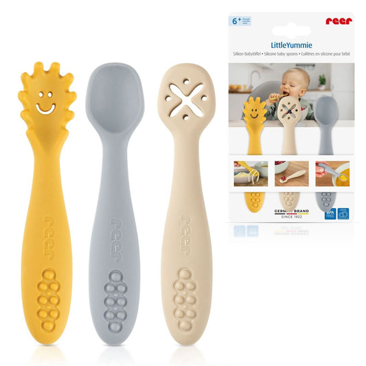reer Little Yummie Silikon Babylöffel 3er Set geeignet ab 6 Monaten