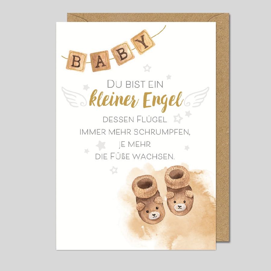 Umschlagkarte Aquarell Natur Baby Kleiner Engel