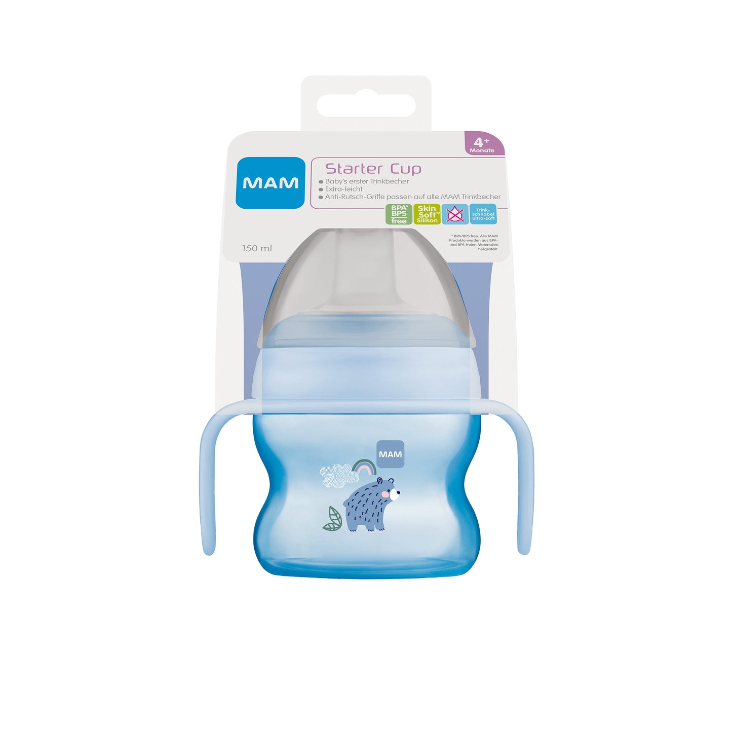 MAM Starter Cup Trinklernflasche Kinderflasche 150ml 4m+ mit Griffen