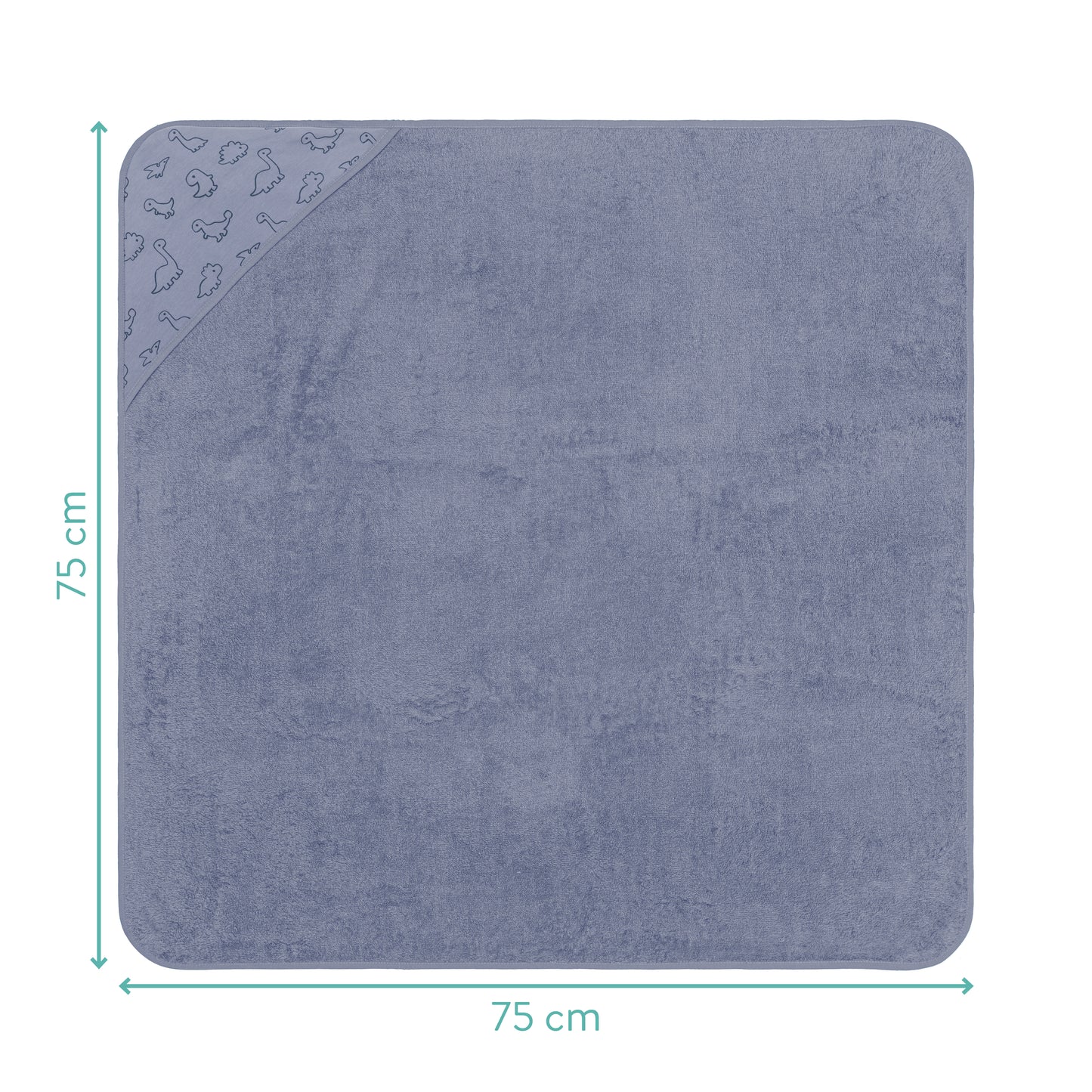 Fillikid Kapuzenbadetuch Set Dinos Blau 100x100cm