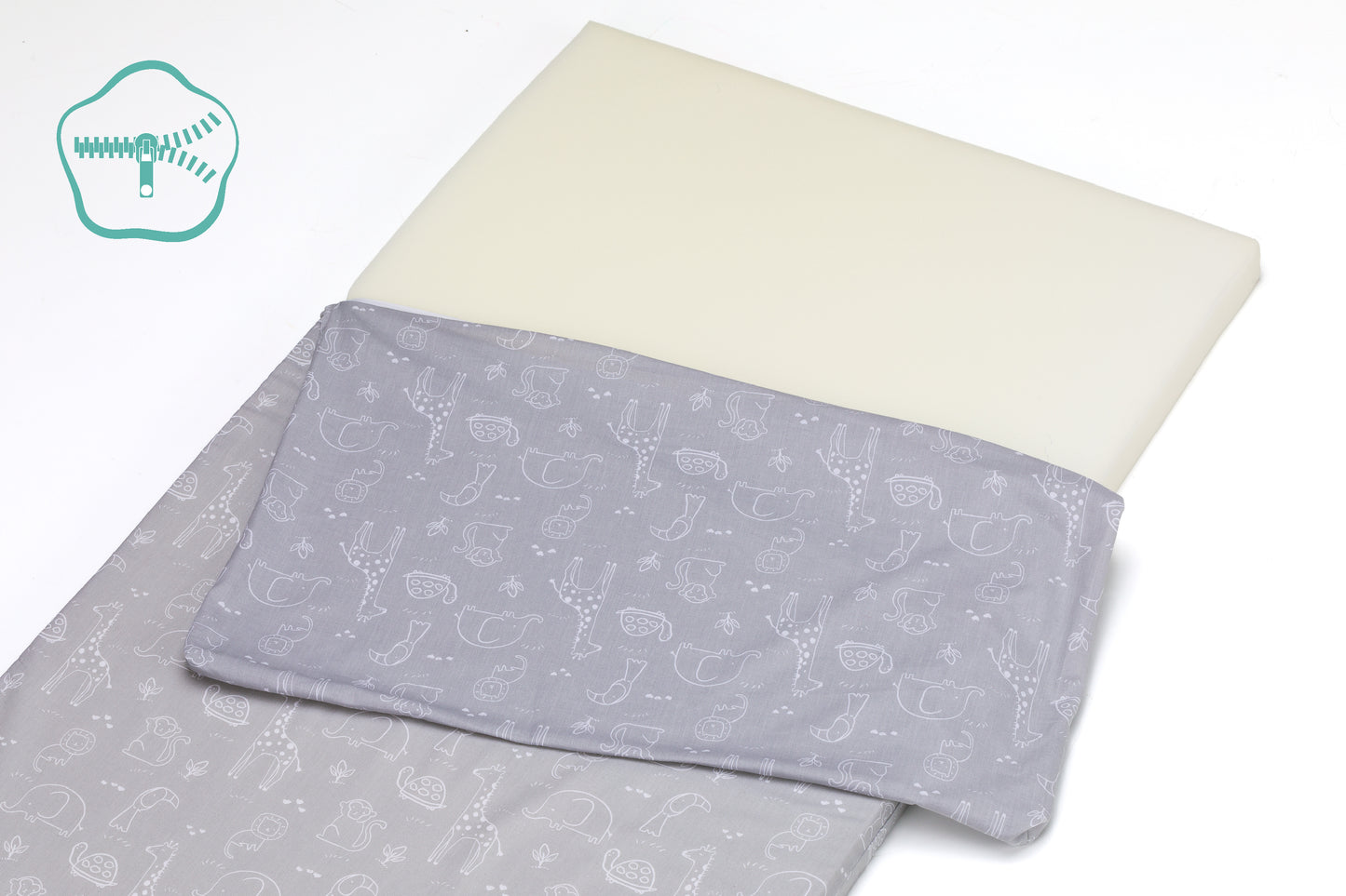 fillikid Baby Reisebettmatratze Safari grau gerollt