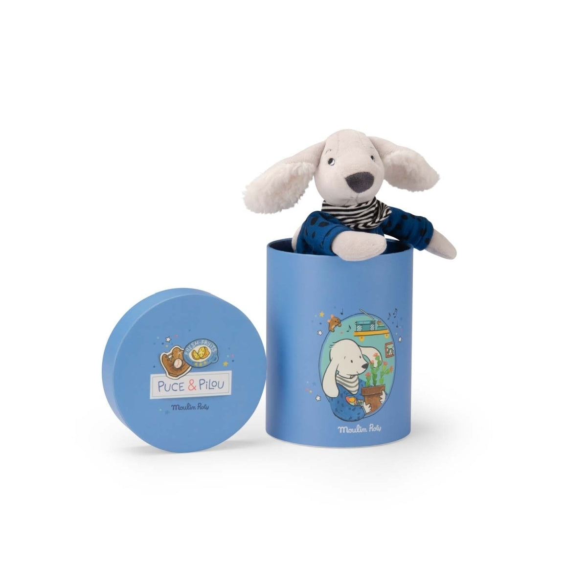Moulin Roty Plüschtier Hund Pilou 30cm in Geschenkbox
