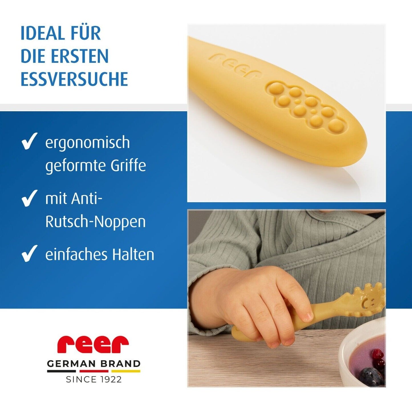 reer Little Yummie Silikon Babylöffel 3er Set geeignet ab 6 Monaten