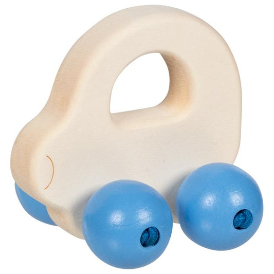 Goki Greiffahrzeug Holzauto Natur mit Perlen Hellblau