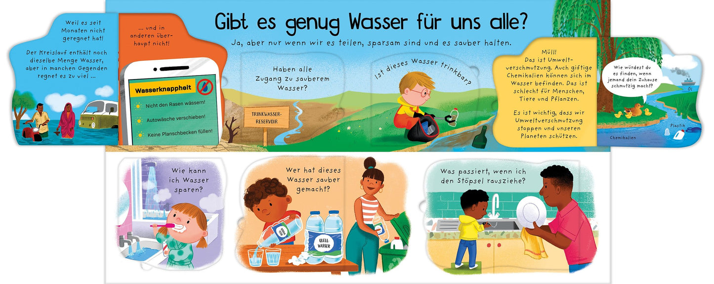 Usborne Kinderbuch mit Klappen: Woher kommt unser Wasser 4J+
