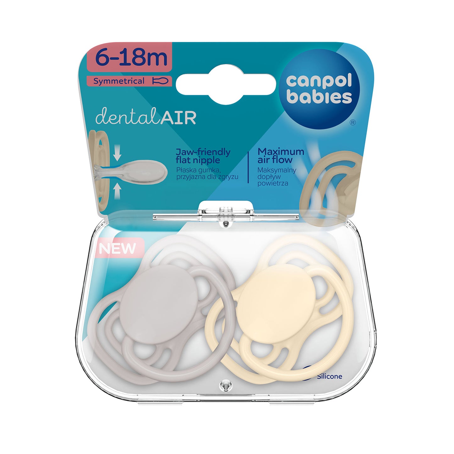 Canpol DentalAir Schnuller Beruhigungssauger Symmetrisch Silikon