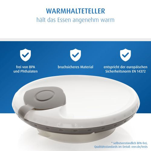 reer Kinder Warmhalte Teller mit Saugnapf, 6m+