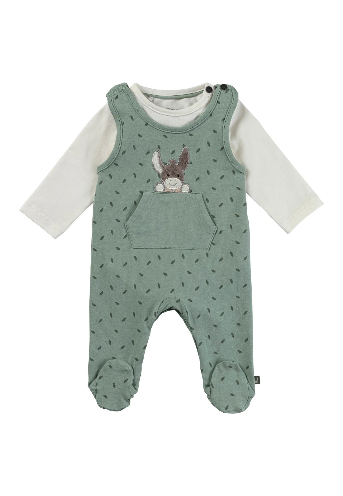 Sterntaler Jersey Strampler Set Esel Grün