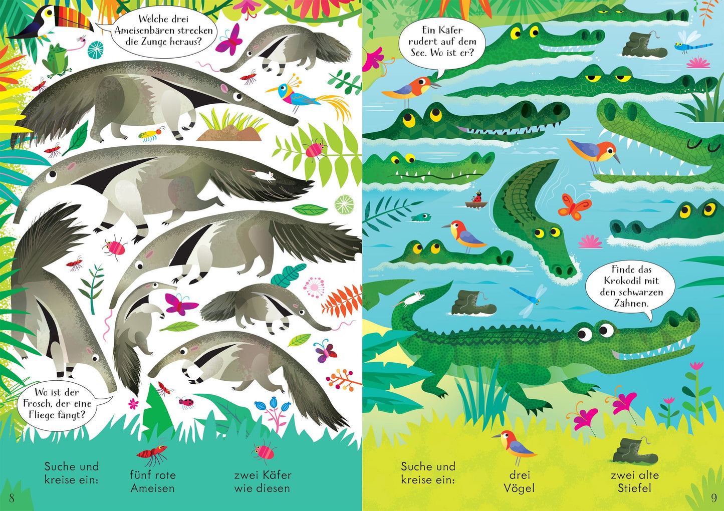 Usborne Wimmelrätsel Buch Im Dschungel 4J+