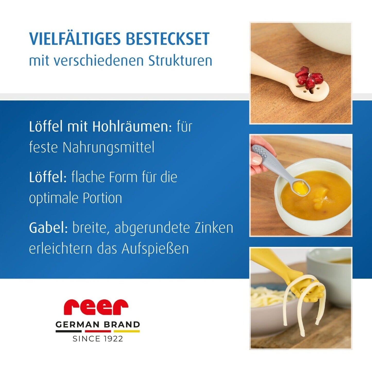 reer Little Yummie Silikon Babylöffel 3er Set geeignet ab 6 Monaten