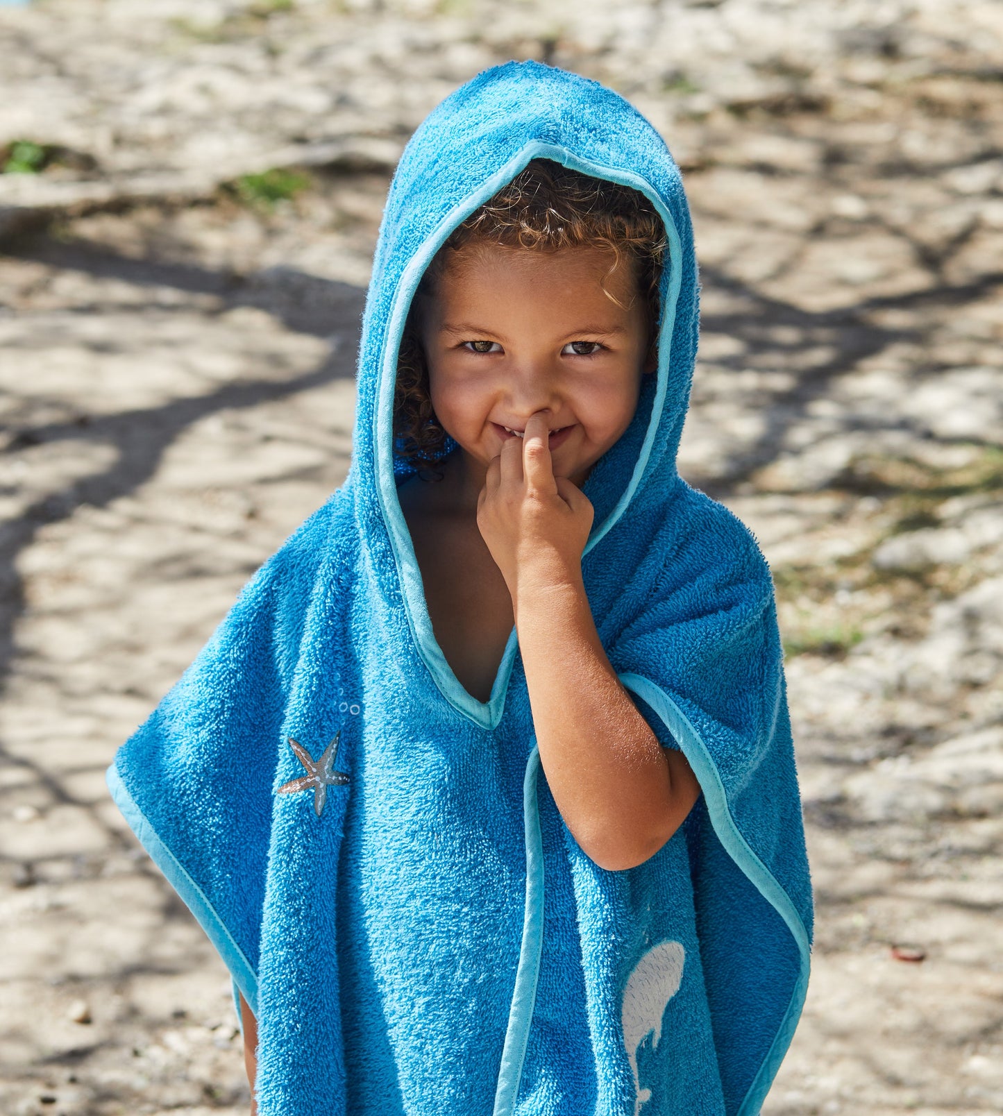 Playshoes Frottee Poncho Meerestiere Blau
