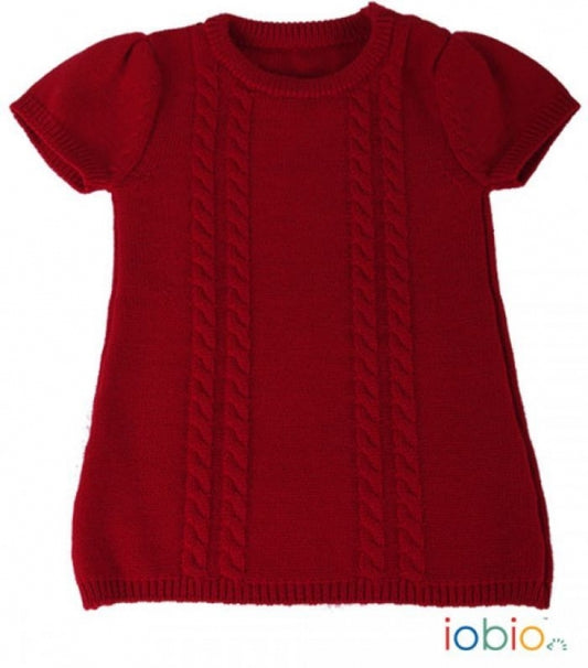 Iobio Schurwolle Strickkleid Rot