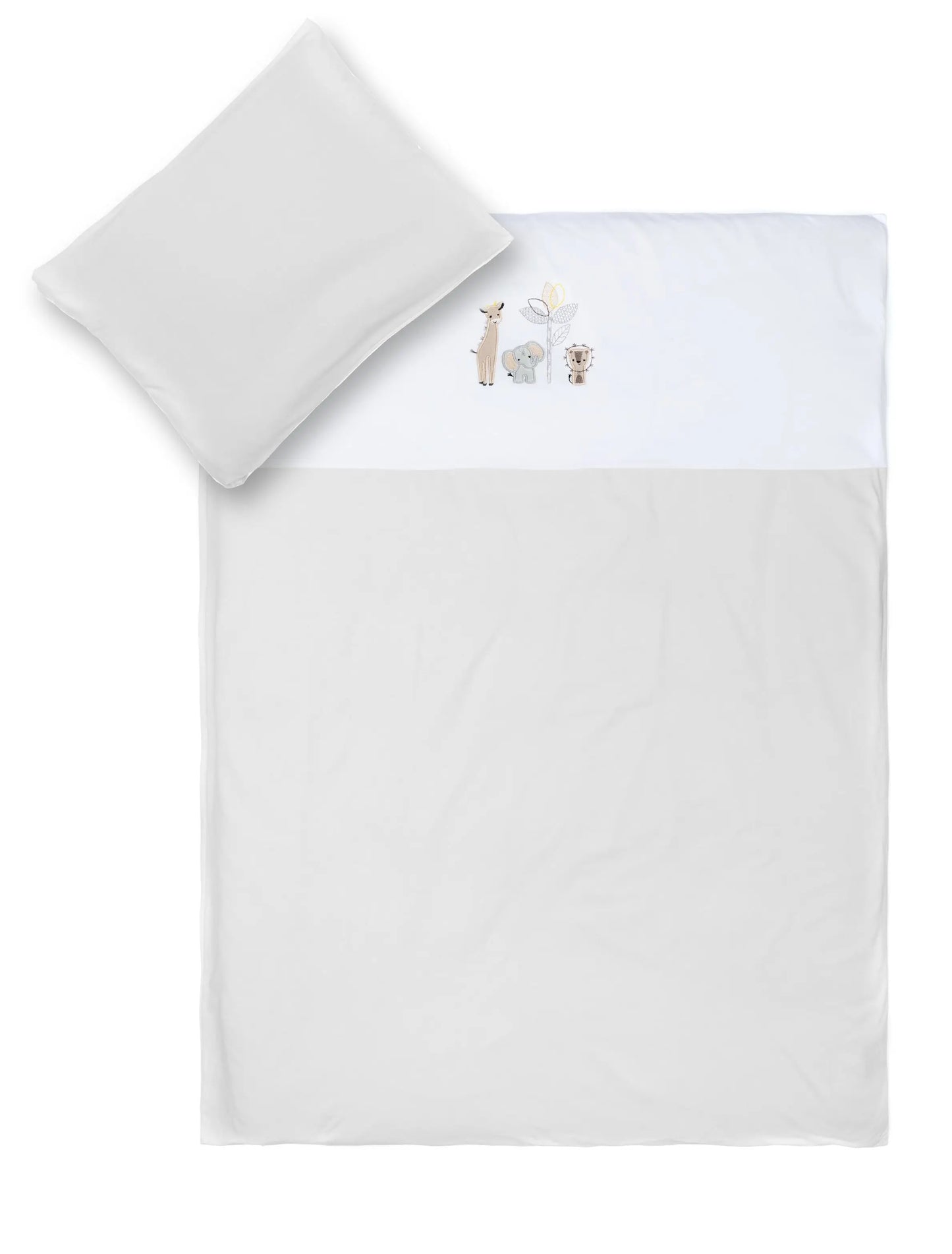 fillikid Baby Stickerei Bettwäsche Safari Grau