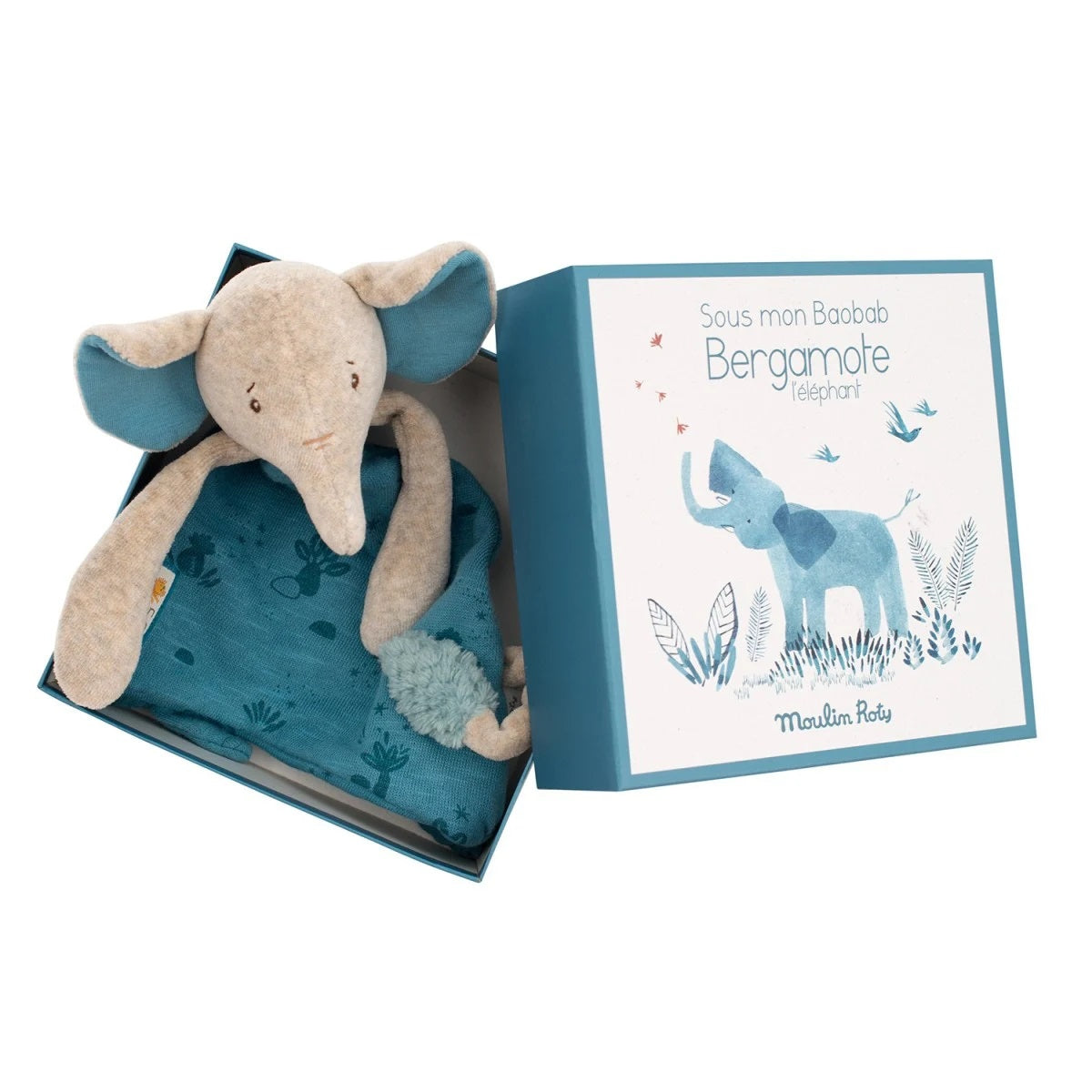 Moulin Roty Schmusetuch Sous mon baobab Elefant