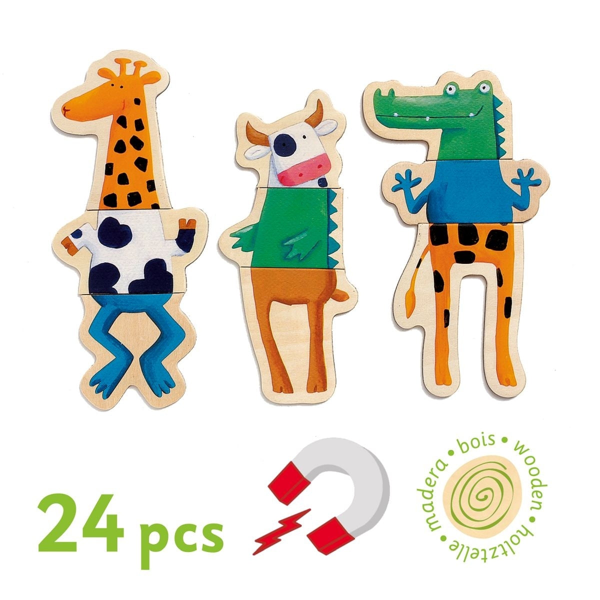 Djeco Magnimo Kinder Magnetspiel Crazy Tiere