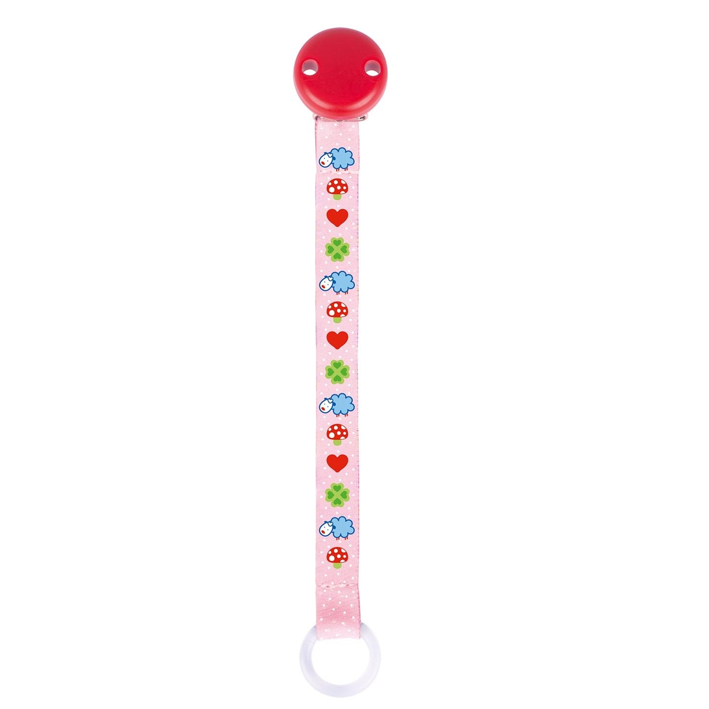 Heimess Baby Textil Schnullerband mit Clip & Silikonring