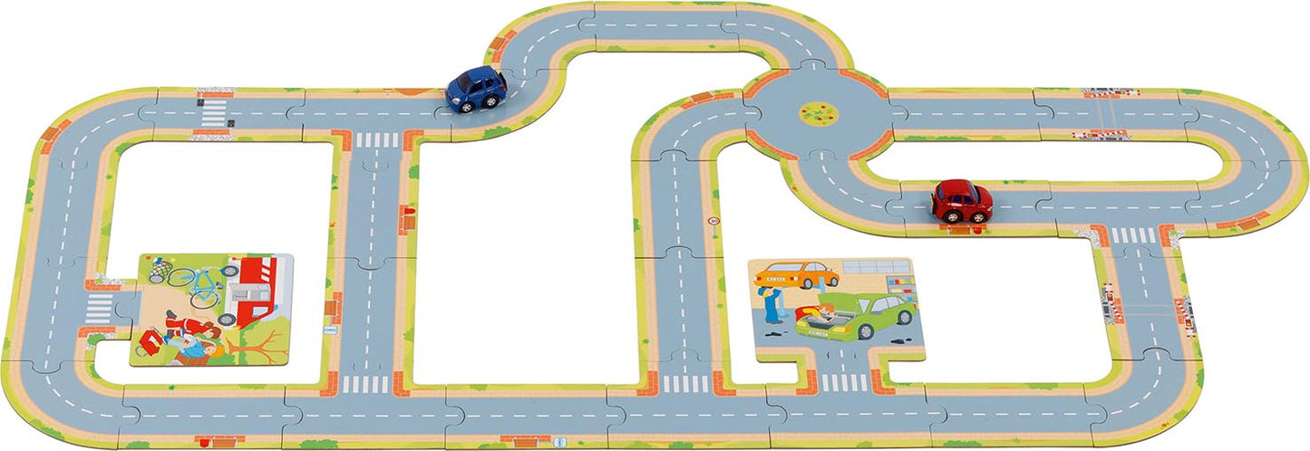 Goki Spiel Straße mit 2 Autos 3J+