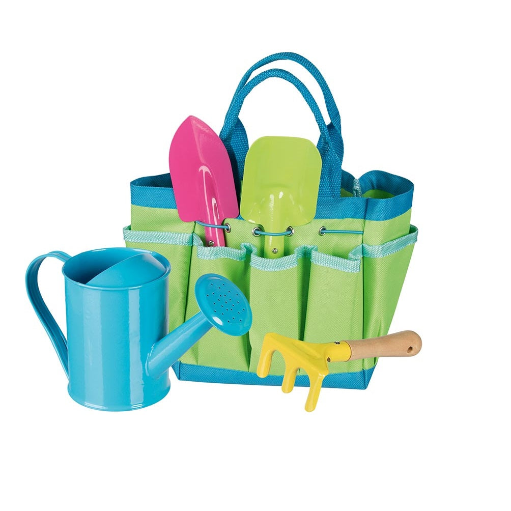 Goki Gartenwerkzeug in Tasche Grün Blau