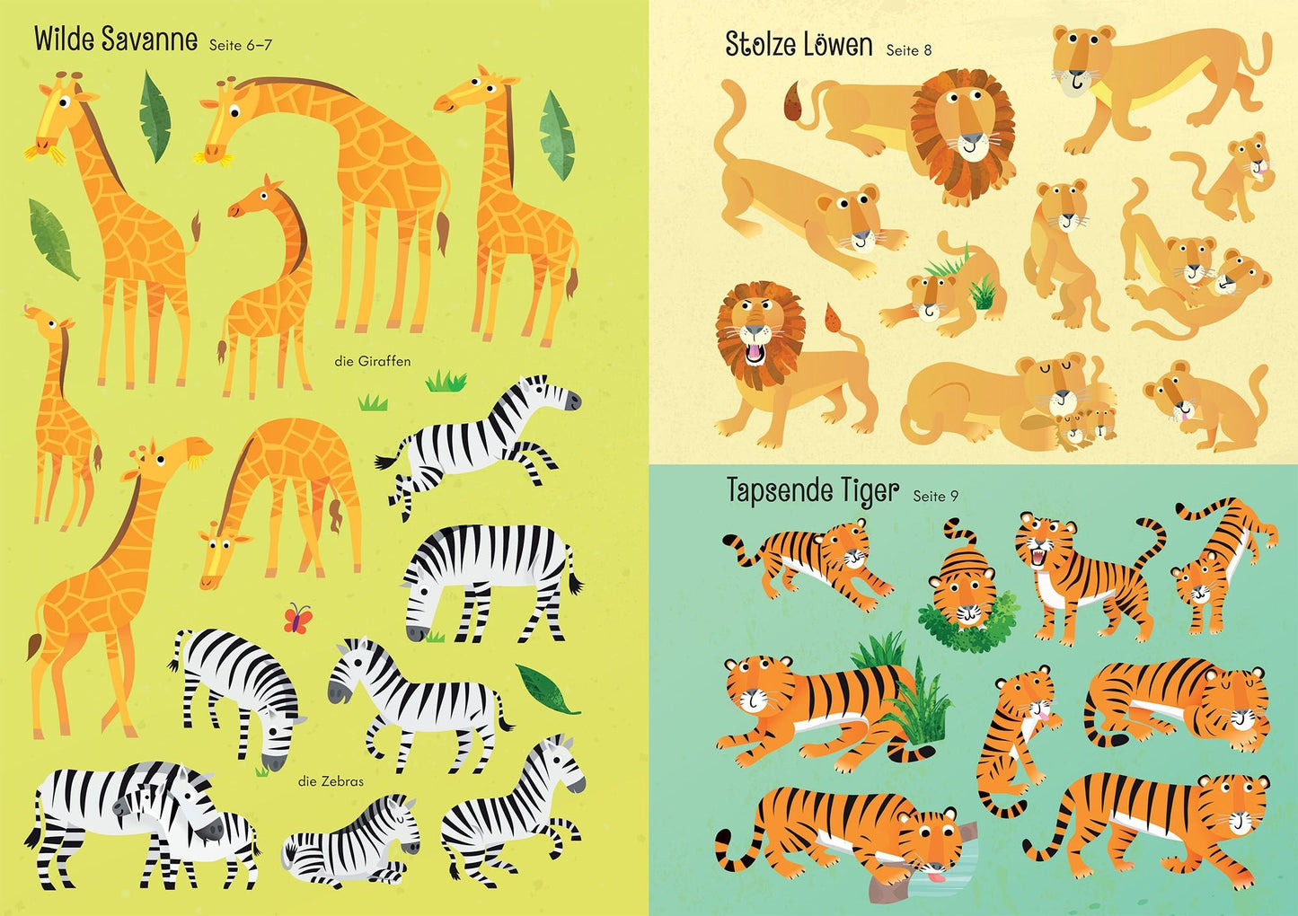 Usborne Kinder Stickerbuch: Tiere im Zoo