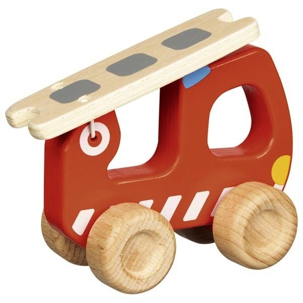 goki Feuerwehr Leiterwagen rot aus Holz 2J+