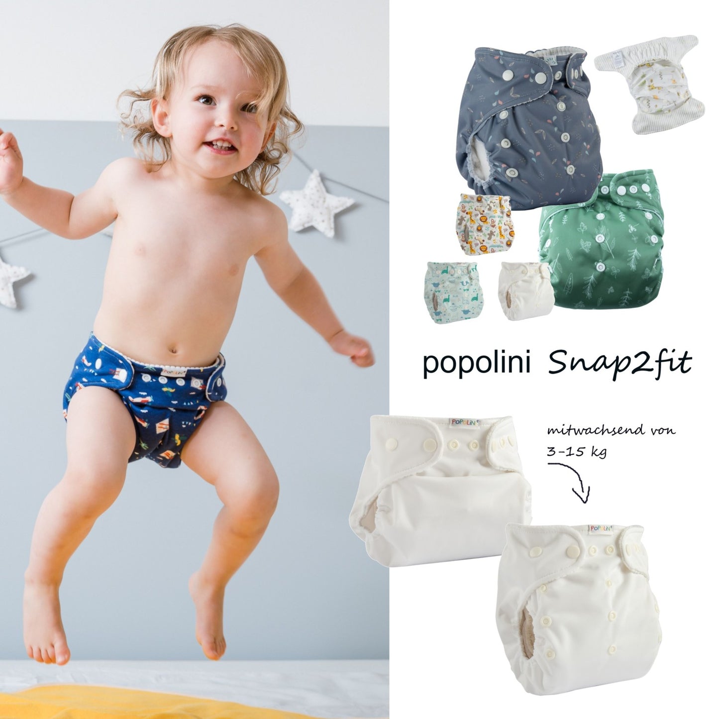 Popolini Snap2Fit Überhose größenverstellbar