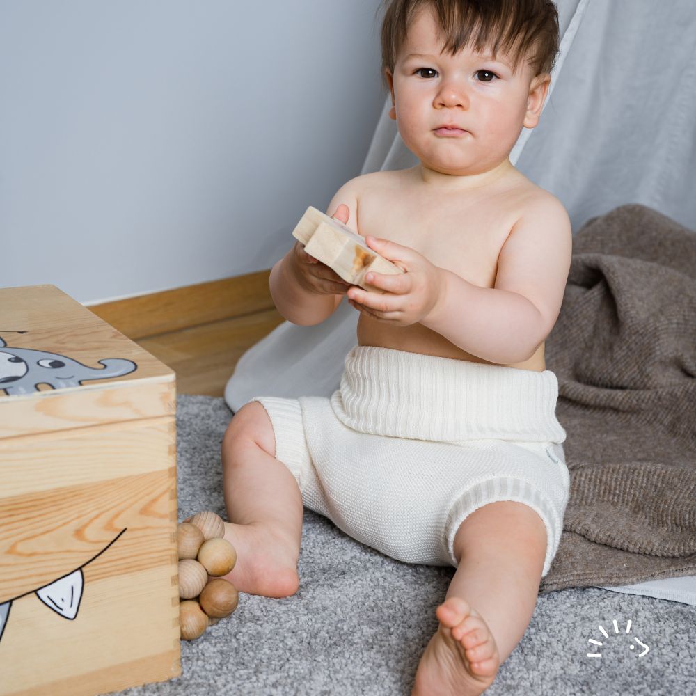 Popolini Stoffwindel Überhose Wollhose gestrickt