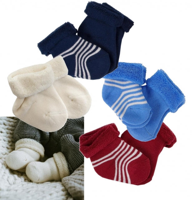 iobio kbA Baumwoll Newborn Socken 2Paar im Doppelpack