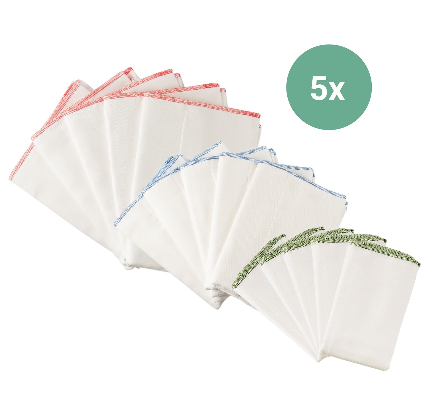 Popolini Prefold Windeleinlagen aus Baumwolle 5er Pack
