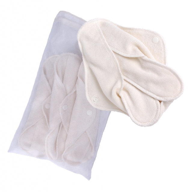 Popolini 5er Damenbinden Organic Baumwolle mit Wäschenetz