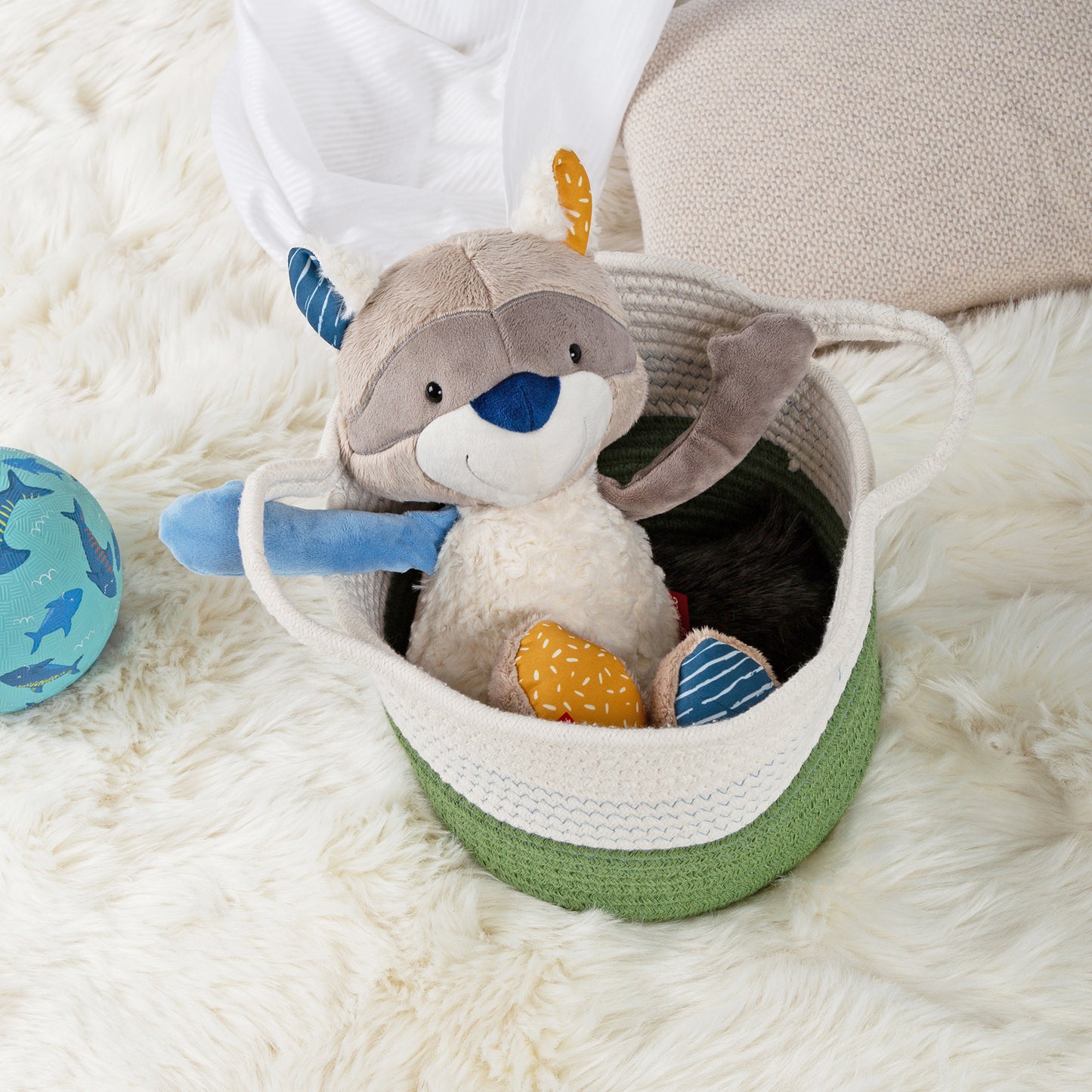 Sigikid Plueschtier Waschbär Sweety Patchwork