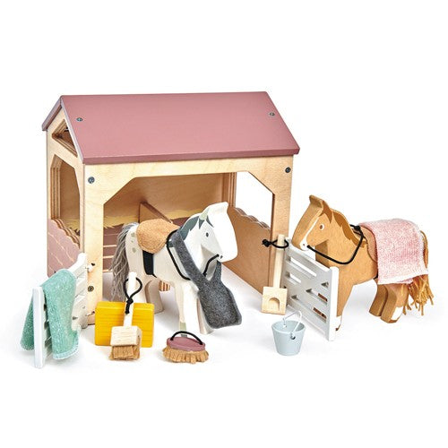 tender leaf Kinder Pferdestall aus Holz