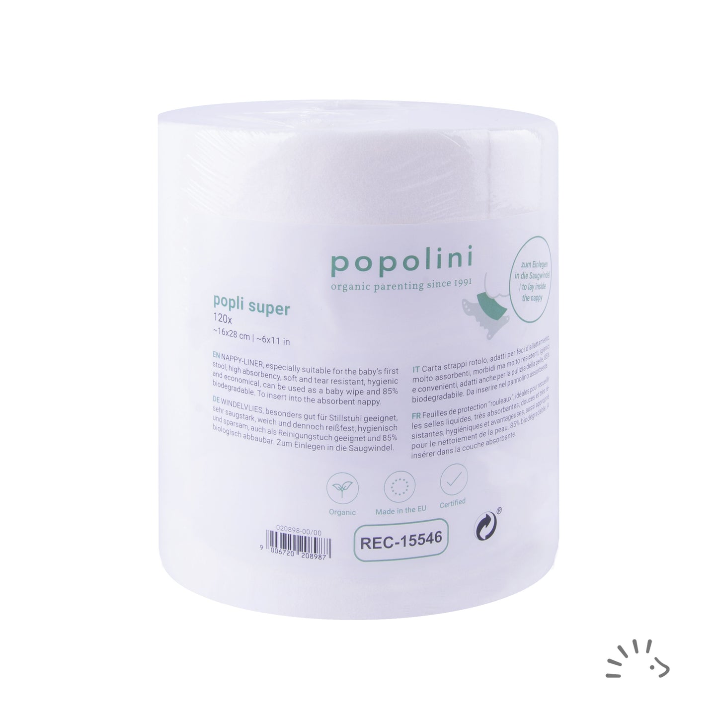 Popolini Popli Super Windelvliesrolle a 120 Blatt