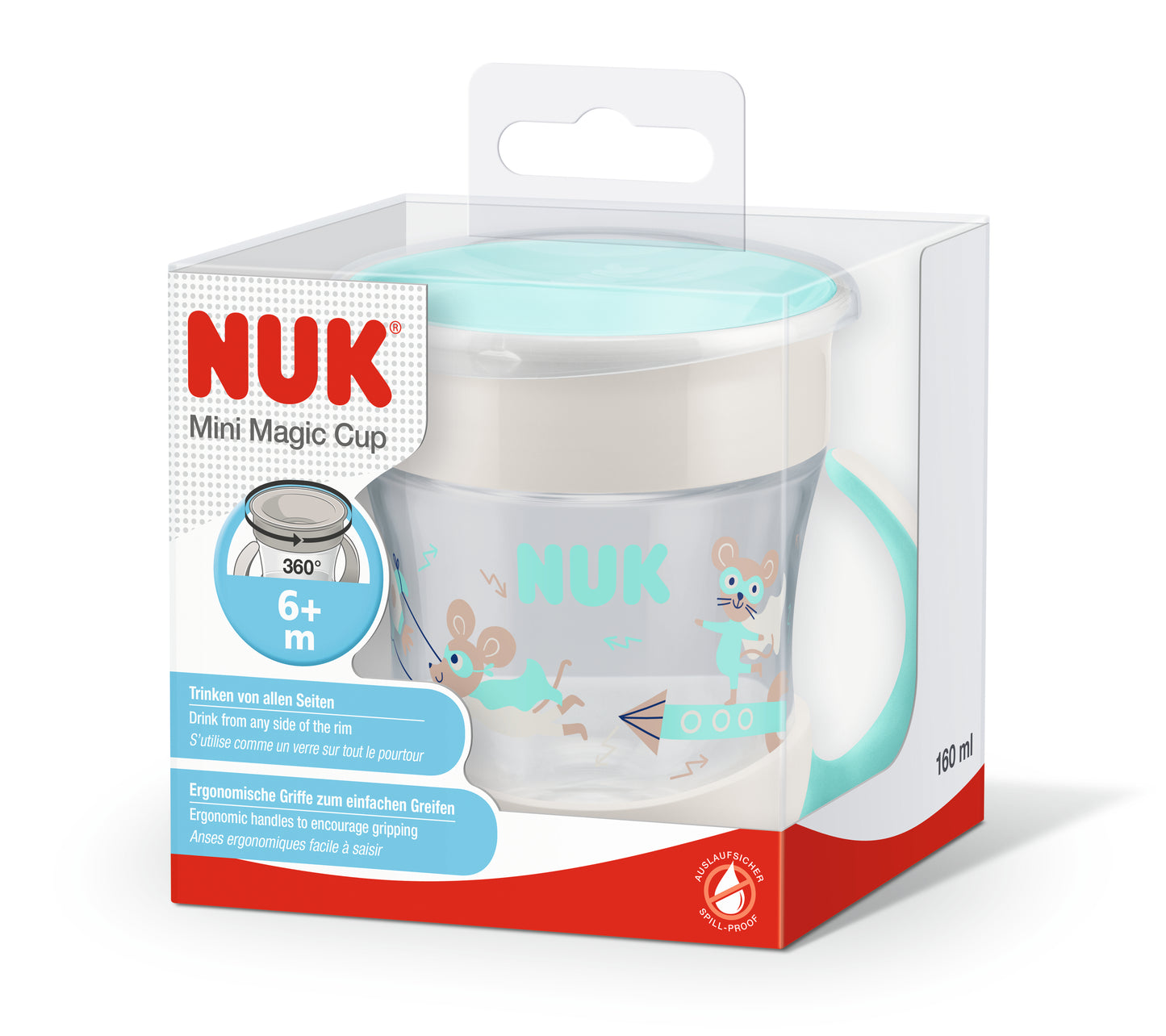 NUK 360° Trinklernbecher mit Henkeln 6m+ Mini Magic Cup