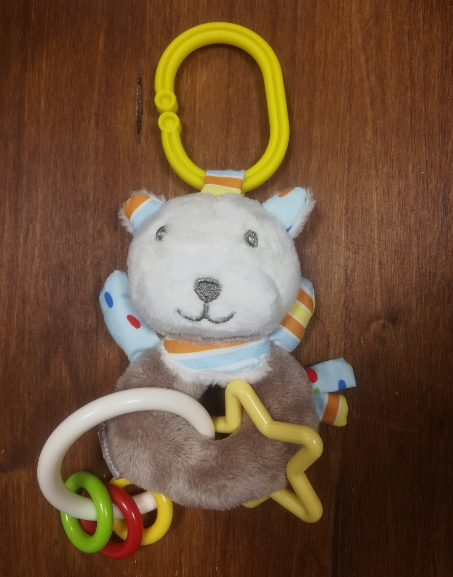 Baby-Nova Rasselanhänger Bär Beige Bunt 3m+