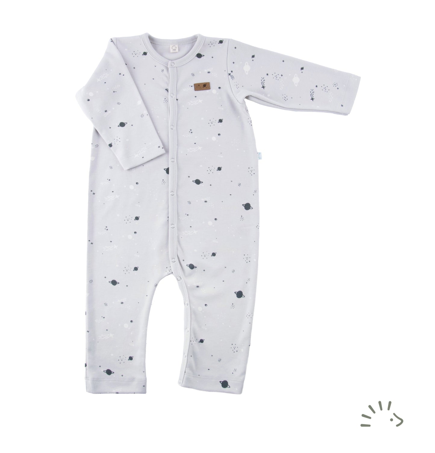 iobio Babyoverall Einteiler Stardust Planeten hellgrau