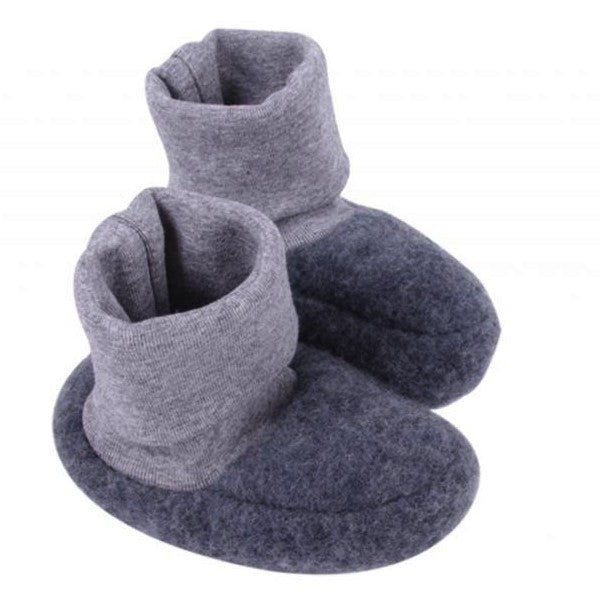 Iobio Schurwolle Babyschuhe Pull-Ons Dunkelgrau