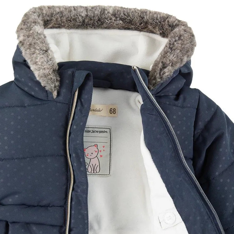 Sterntaler Winterjacke Wintermantel Pünktchen Dunkelblau