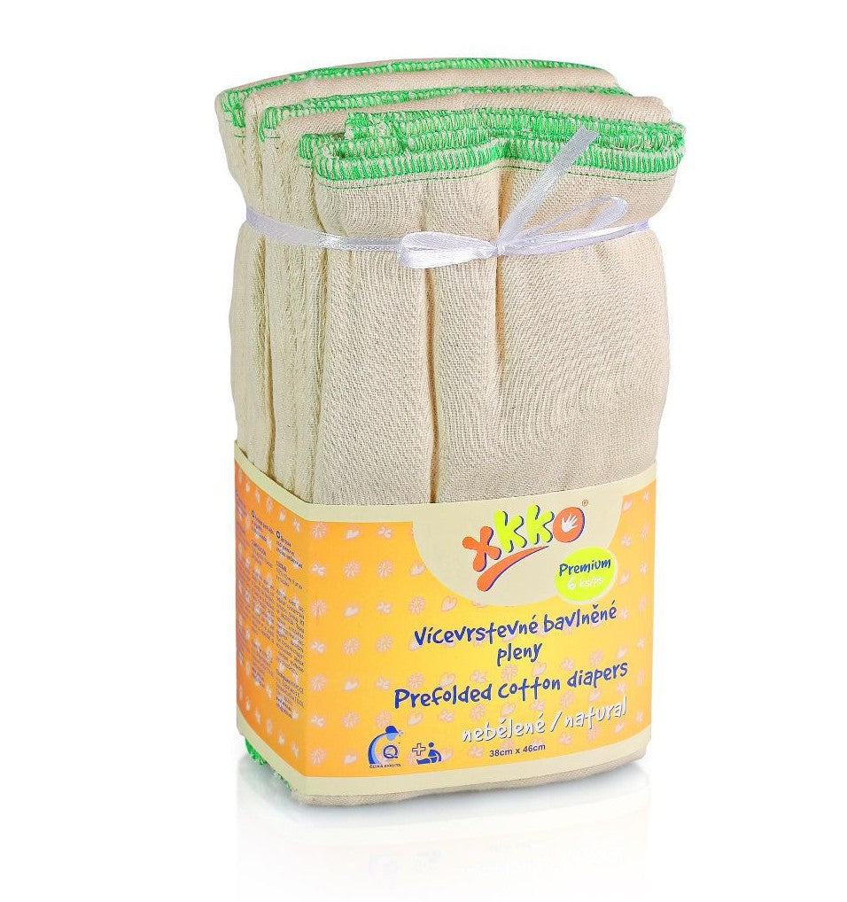 XKKO Prefold Windeleinlagen aus Baumwolle 6er Pack
