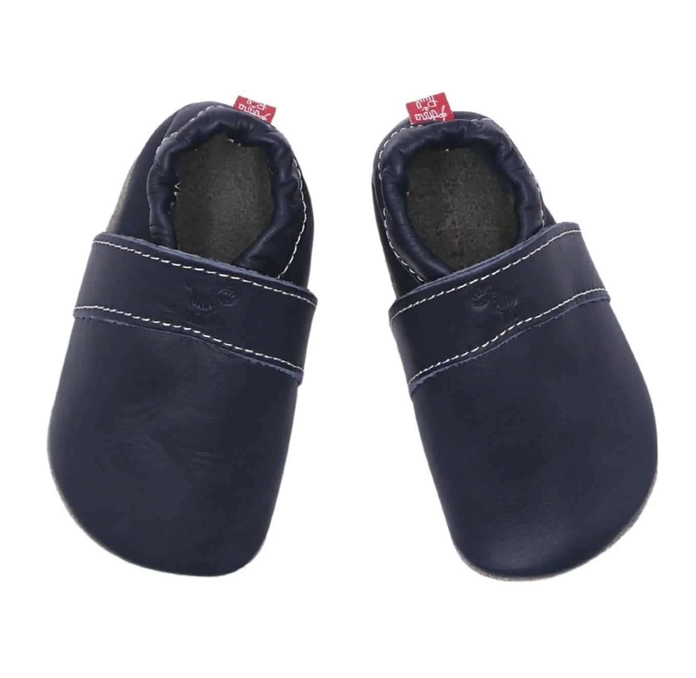 Anna und Paul Classic Lederslipper Marineblau