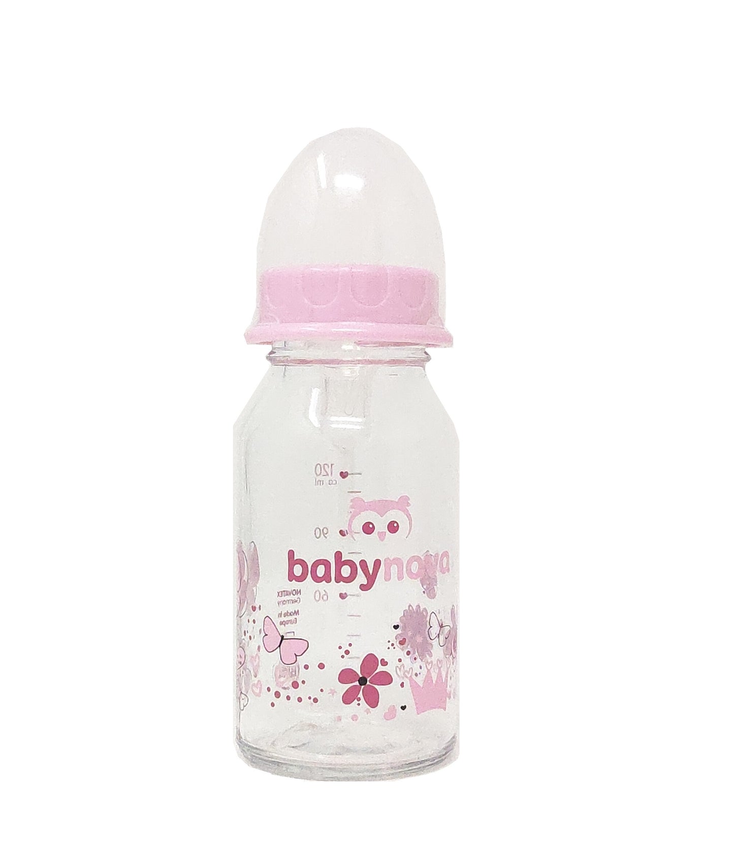 BabyNova Babyflasche Schmalhals aus Glas 120ml o. 240ml