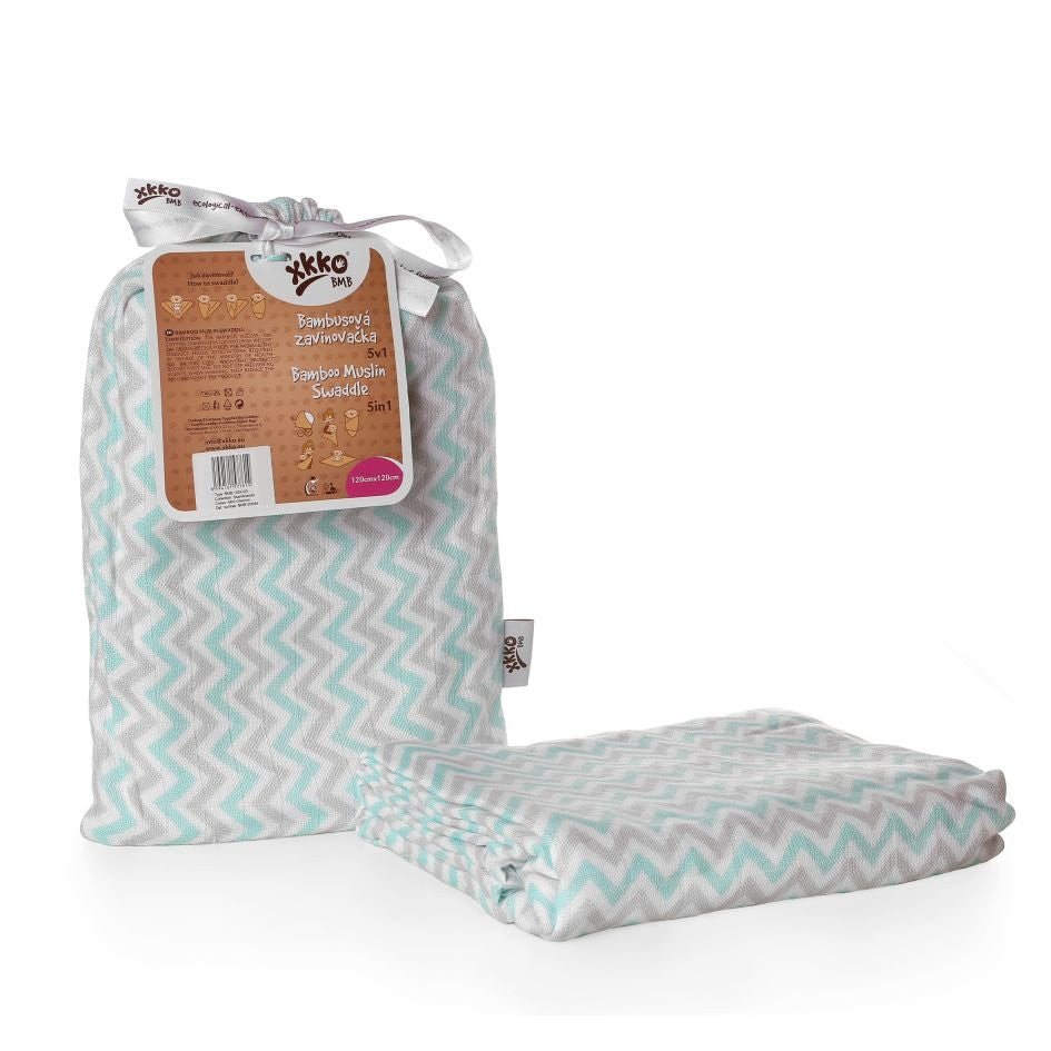XKKO Pucktuch Swaddle Wickeltuch aus BambusMusselin 120x120 cm