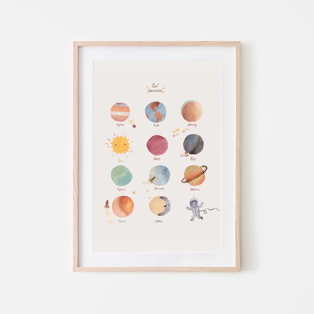 mushie Kinderzimmerposter 50x70cm Weltraum