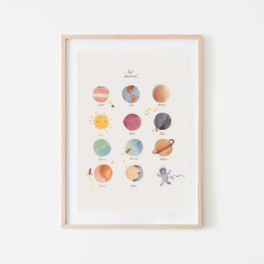 mushie Kinderzimmerposter 50x70cm Weltraum