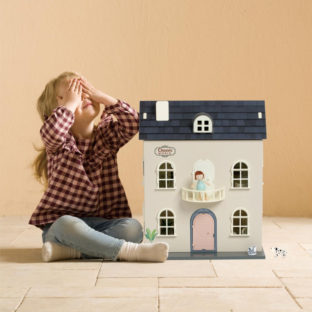 Classic World Vintage Puppenhaus aus Holz 3J+, 36 Teile