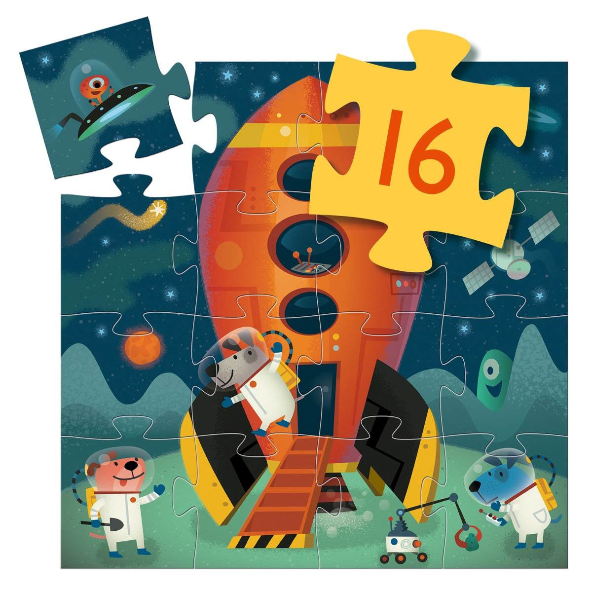 Djeco Puzzle Rakete 3J+ 16 Teile