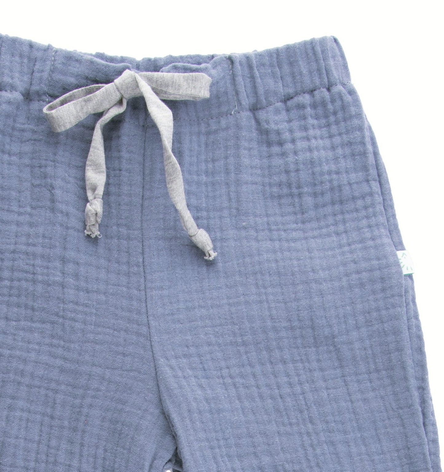 iobio Musselin Lange Sommerhose Graublau mit Tunnelzug
