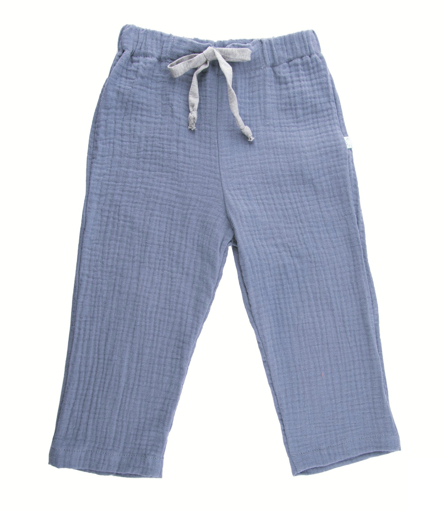 iobio Musselin Lange Sommerhose Graublau mit Tunnelzug